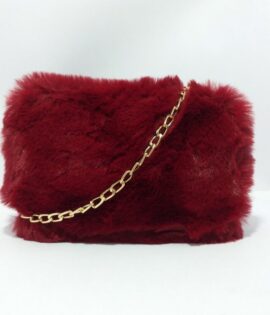 Zuhal Soft Wheat Fur With Zipper - RED